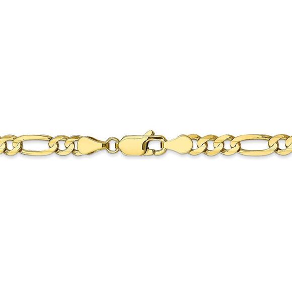 4.5mm, 10k Yellow Gold, Concave Figaro Chain Necklace, 26 Inch - Picture 4 of 8
